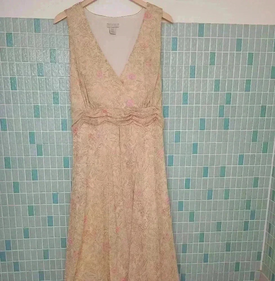 Jonathan Martin Woman Floral Flowy Sleeveless Dress Yellow and Pink - Picture 3 of 13